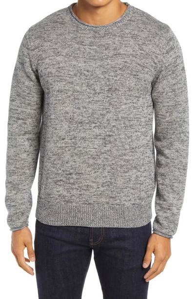 Shop Schott Mixed Cotton Crewneck Sweater In Heather Grey