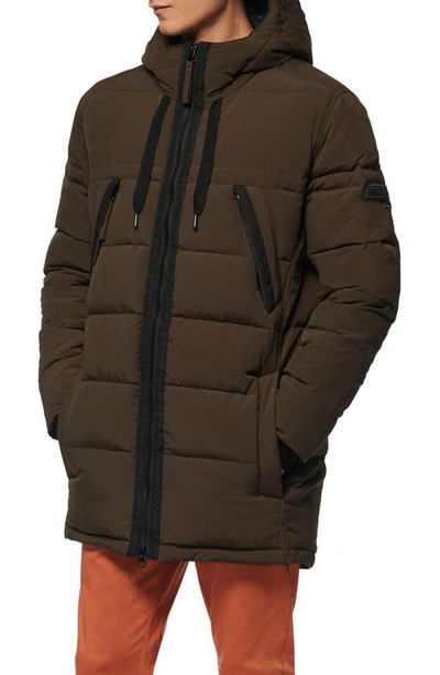 Shop Marc New York Holden Water Resistant Down & Feather Fill Quilted Coat In Olive