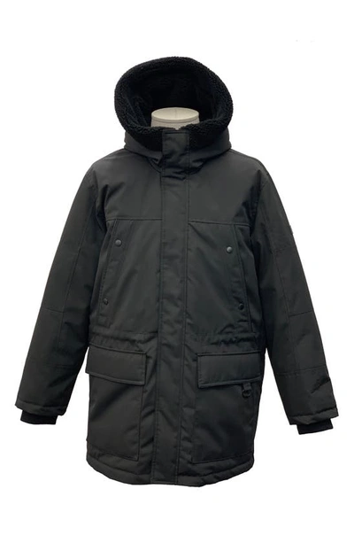 Shop Sean John Weather Resistant Hooded Parka In Black