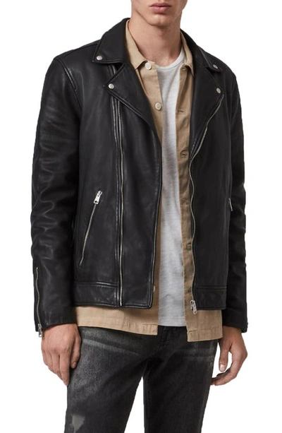 Shop Allsaints Tyson Leather Biker Jacket In Black