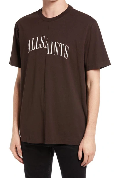 Shop Allsaints Dropout Graphic T-shirt In Oxblood Red