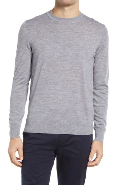 Shop Theory Regal Crewneck Sweater In Cool Heather Grey