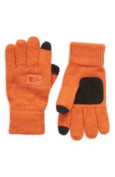 The North Face Etip Salty Dog Knit Tech Gloves In Burnt Ochr | ModeSens