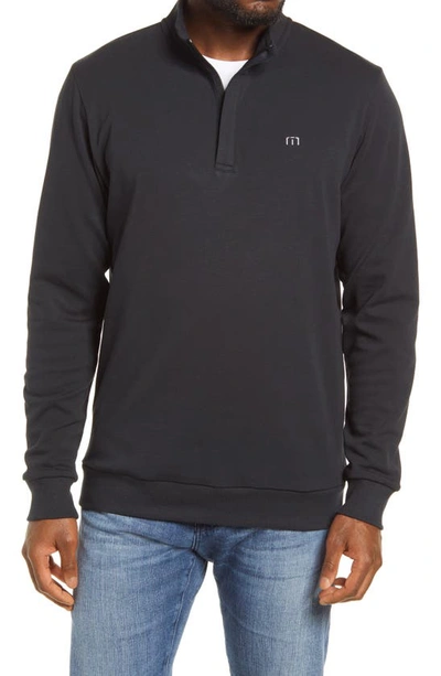 Travismathew Cloud 2.0 Quarter Zip Pullover In Black