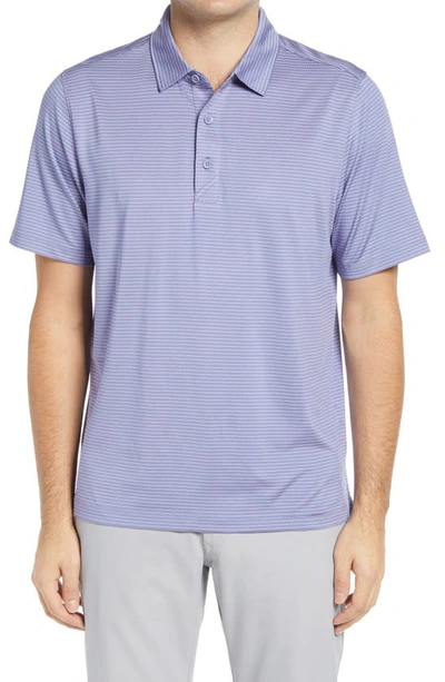 Shop Cutter & Buck Forge Drytec Pencil Stripe Performance Polo In Hyacinth