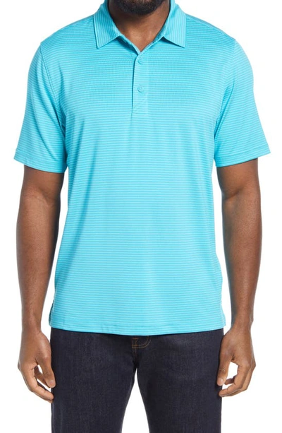 Shop Cutter & Buck Forge Drytec Pencil Stripe Performance Polo In Submerge