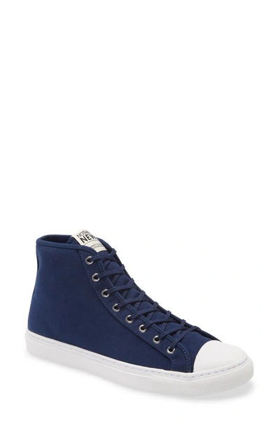 Shop Nothing New High Top Sneaker In Navy Canvas/ Off White