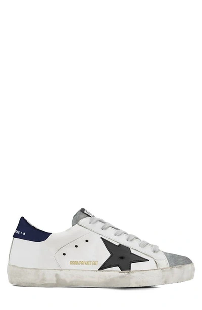 Shop Golden Goose Super Star Sneaker In White/ Grey Star / Blue Tab