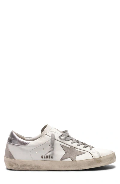 Shop Golden Goose Super Star Sneaker In White/ Ice/ Silver