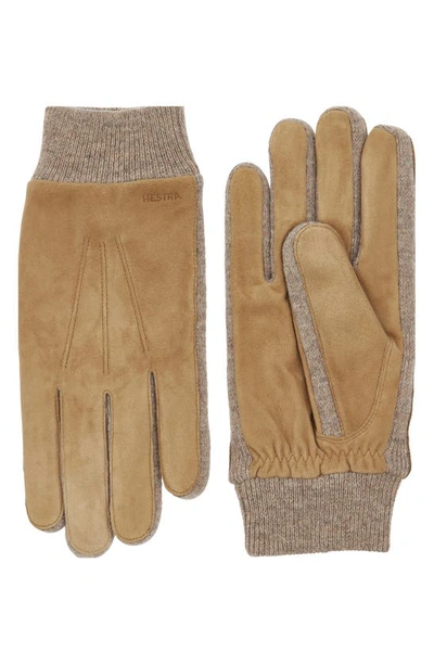 Shop Hestra Geoffrey Leather Gloves In Camel