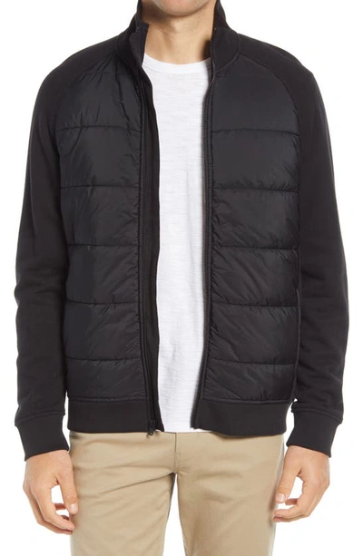 Shop Vince Quilted Mixed Media Jacket In Black