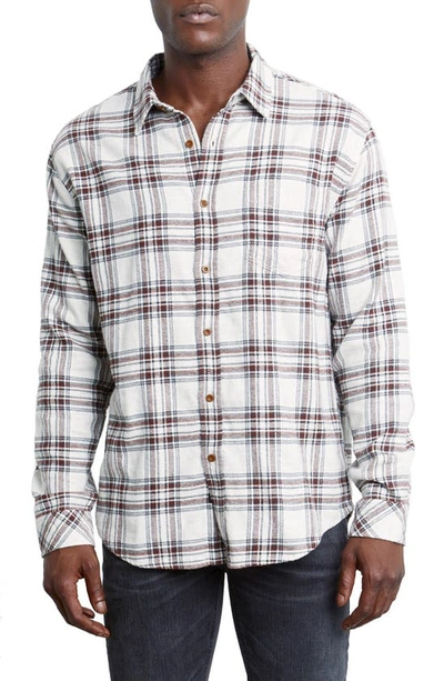 Shop Rails Sussex Plaid Flannel Button-up Shirt In Oat Grey/ Brick