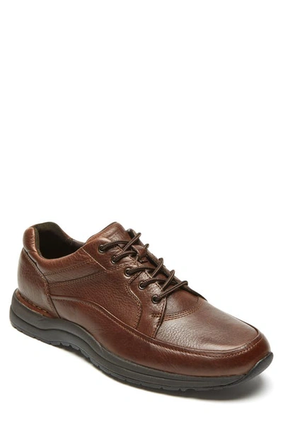 Shop Rockport Edge Hill Apron Toe Sneaker In Brown Leather