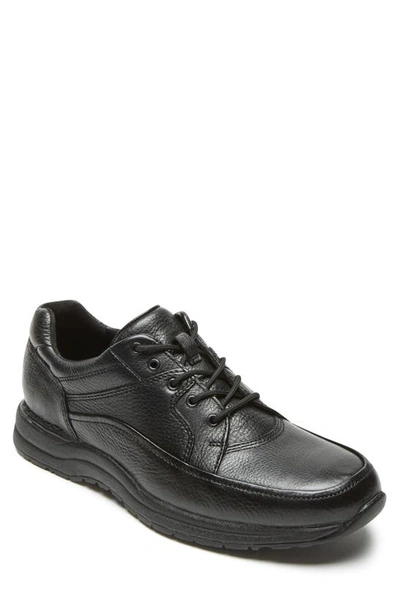 Shop Rockport Edge Hill Apron Toe Sneaker In Black Leather