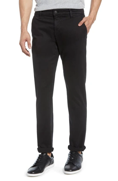 Mavi Jeans Johnny Slim Fit Twill Chino Pants In Black Sateen Twill