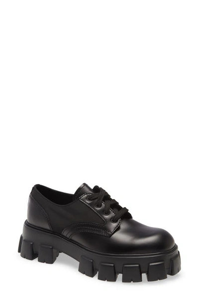 Prada Monolith Lace-up Shoes In Black | ModeSens