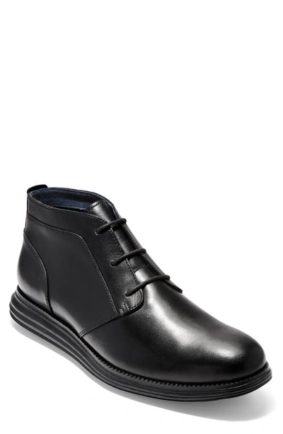 Shop Cole Haan Original Grand Chukka Boot In Black Leather