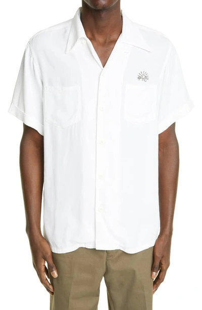 Shop Visvim Irving Logo Button-up Shirt In White