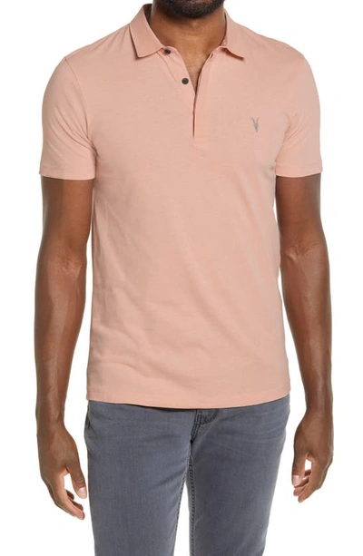 Shop Allsaints Brace Slim Fit Solid Polo In Blossom Pink