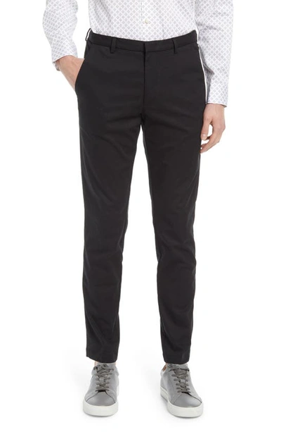 Shop Hugo Boss Kaito Flat Front Tapered Travel Chinos In Black