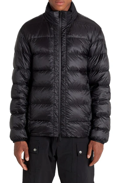 Shop Moncler Peyre Back Logo Water Resistant Down Puffer Coat In Black