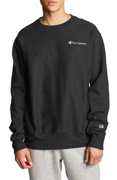 Shop Champion Reverse Weave Crewneck Sweatshirt In Black