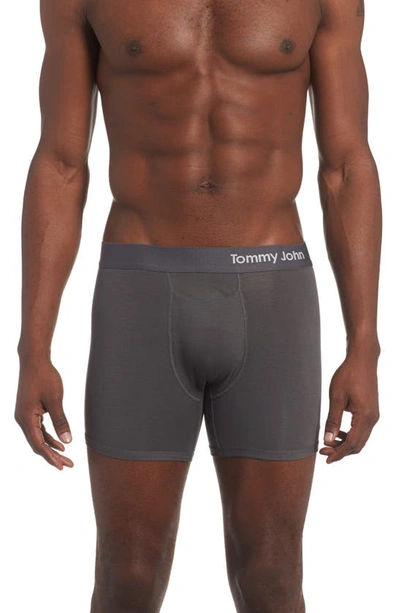 Shop Tommy John Cool Cotton 4-inch Boxer Briefs In Iron Grey
