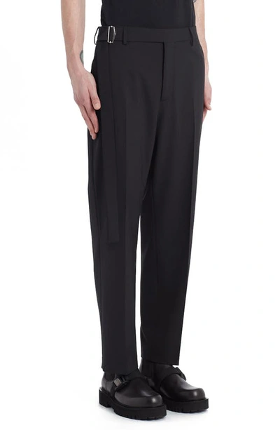 Shop Valentino Belted Waist Straight Leg Pants In Black