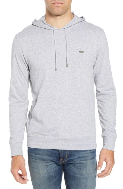 Shop Lacoste Pullover Hoodie In Silver Chine