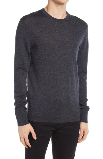 Shop Allsaints Mode Slim Fit Merino Wool Sweater In Quartz Blue Mouline