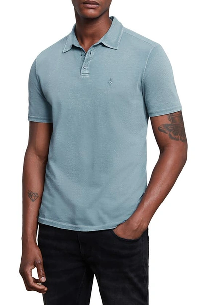 Shop John Varvatos Knoxville Peace Pigment Cotton Polo In Dutch Blue