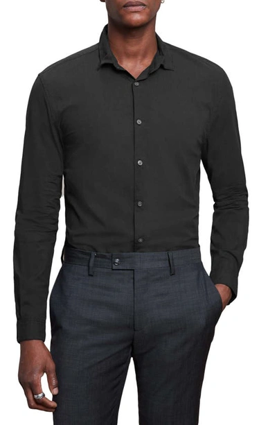 Shop John Varvatos Ashten Clean Front Button-up Shirt In Black