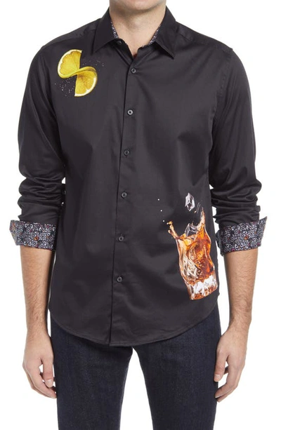 Shop Robert Graham Twists Button-up Shirt In Black