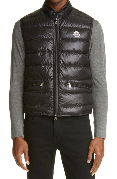 Shop Moncler Gui Down Puffer Vest In Black