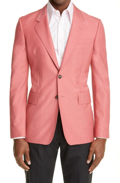 Shop Alexander Mcqueen Wool & Mohair Sport Coat In Mineral Pink