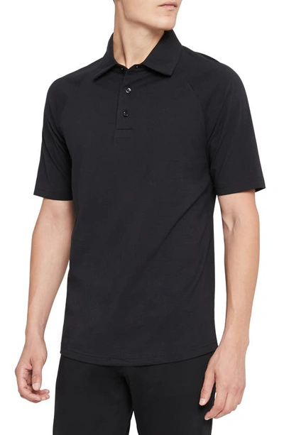 Shop Theory Relaxed Fit Cotton Polo In Black