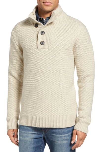 Shop Schott Military Henley Sweater In Off White