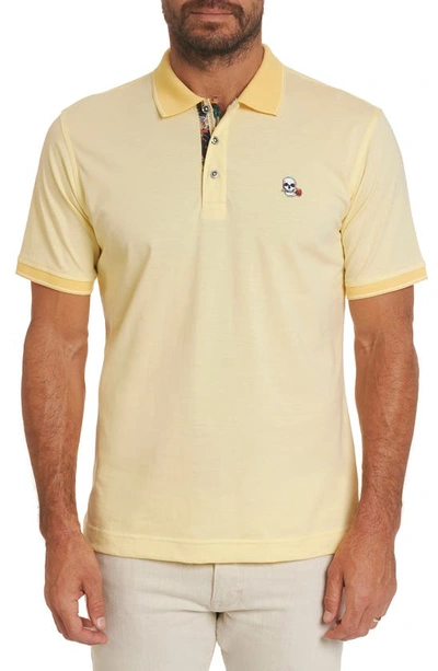 Shop Robert Graham Easton Classic Fit Skull Applique Polo In Light Yellow