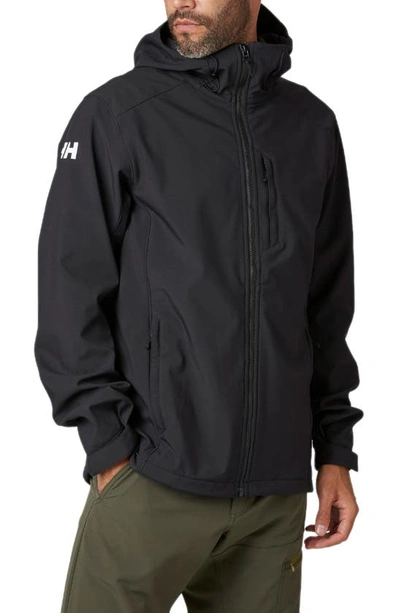 Helly Hansen Paramount Water Resistant Hooded Softshell Jacket In Black