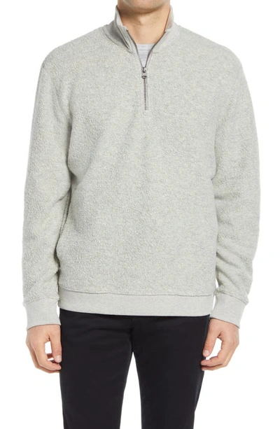 Shop Vince Boucle Quarter Zip Wool Blend Sweatshirt In H Grey