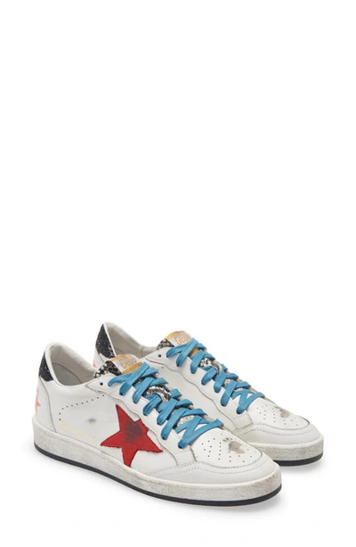 Shop Golden Goose Ball Star Low Top Sneaker In White/ Red/ Rock Snake