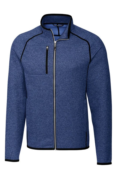 Shop Cutter & Buck Mainsail Zip Jacket In Tour Blue Heather