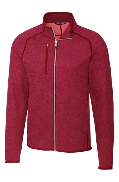 Shop Cutter & Buck Mainsail Zip Jacket In Cardinal Red Heather