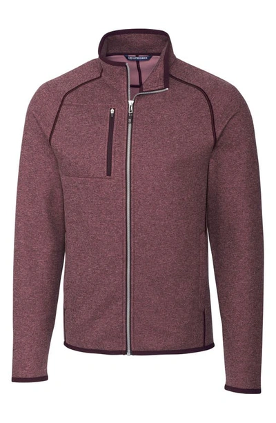 Shop Cutter & Buck Mainsail Zip Jacket In Bordeaux Heather