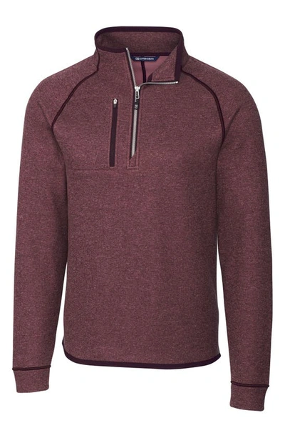 Shop Cutter & Buck Mainsail Half Zip Pullover In Bordeaux Heather