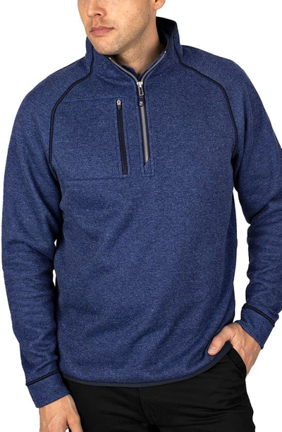 Shop Cutter & Buck Mainsail Half Zip Pullover In Tour Blue Heather