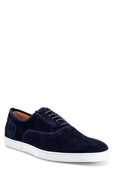 Shop Santoni Bodice Sneaker In Blue Suede