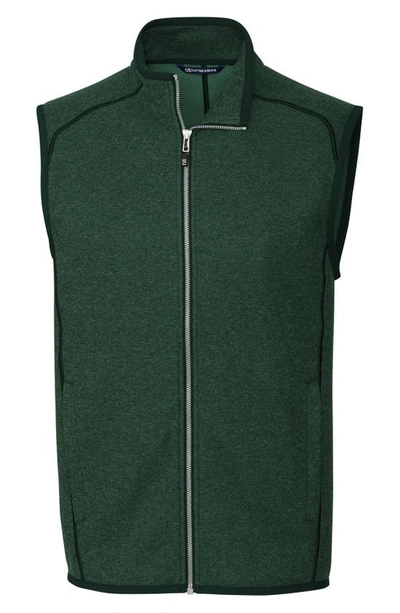 Cutter & Buck Mainsail Sweater-knit Mens Full Zip Vest In Green