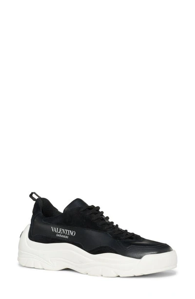 Shop Valentino Logo Low Top Sneaker In Black