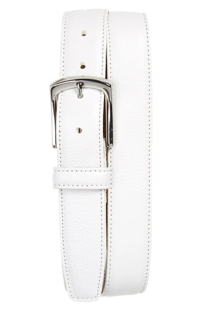 Shop Torino Burnished Leather Belt In White
